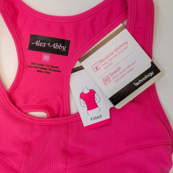 Alex + Abby Balance Tank Top with Built in Bra,  Size XS, Magenta Pink - Picture 7 of 8